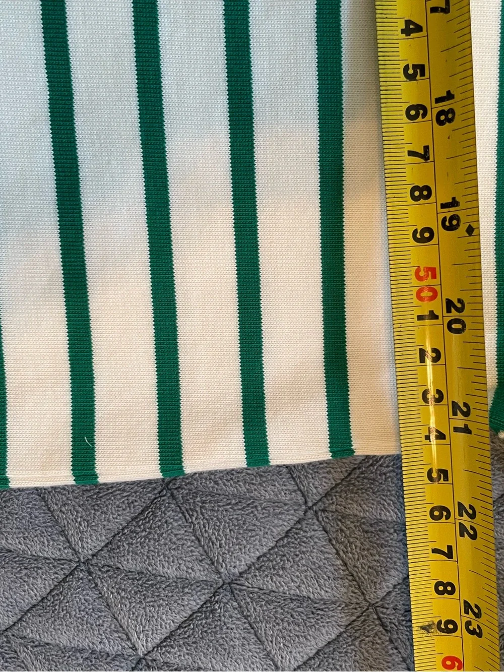 J.Crew Green Stripe Button-Shoulder Long Sleeve Top artist tee large